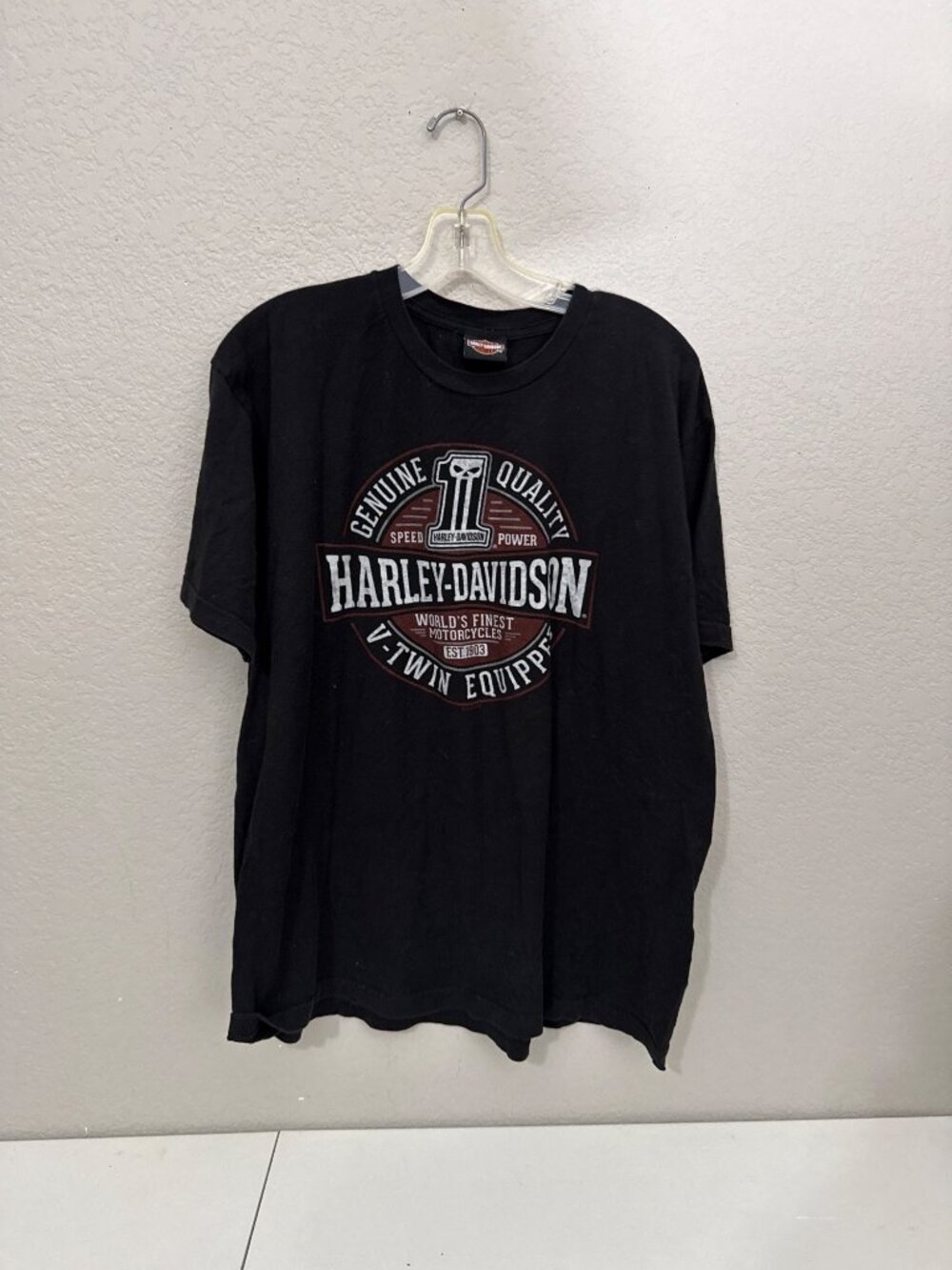 Harley-Davidson Black Graphic T-Shirt Javelina Boerne Texas V-Twin Equipment Log